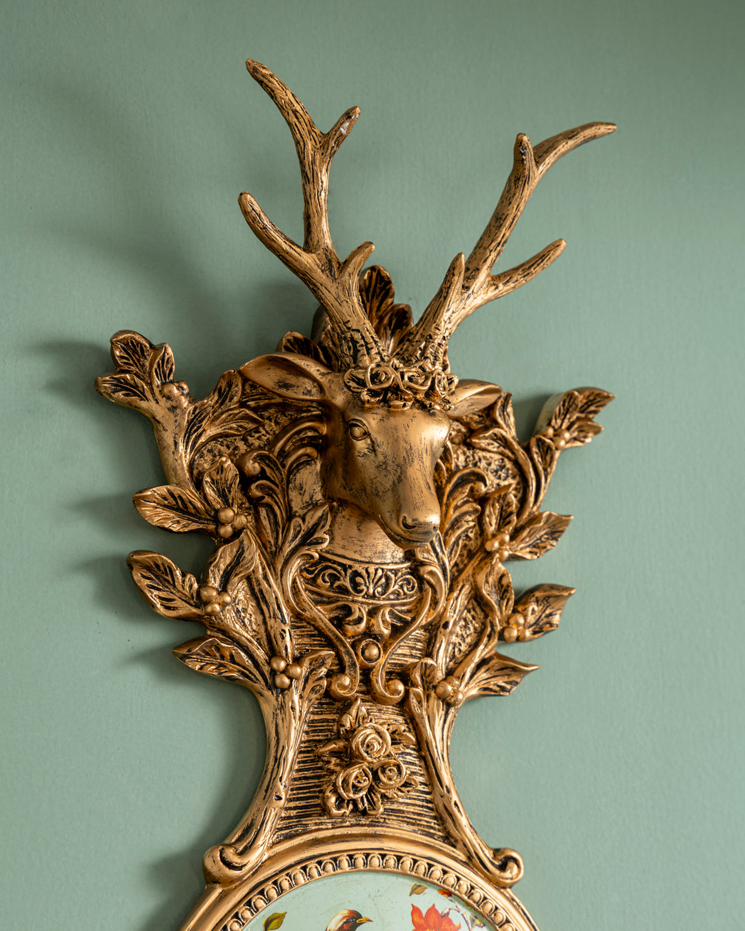 Victorian Antler Floral Wall Accent