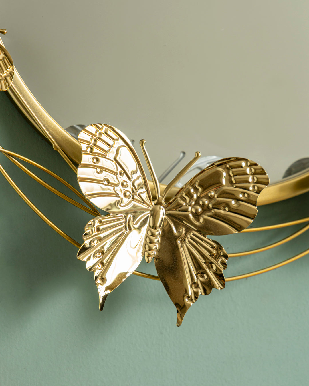 Golden Butterfly Bloom Wall Mirror