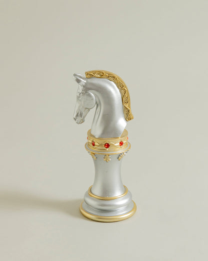 Royal Stallion Chess Kinght  Decorative Figurine - Grey