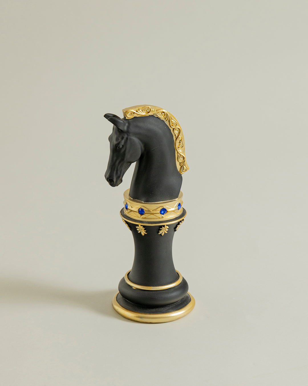 Royal Stallion Chess Kinght Decorative Figurine - Black