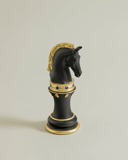 Royal Stallion Chess Kinght Decorative Figurine - Black