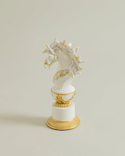 Royal Stallion Chess Kinght Decorative Figurine - White