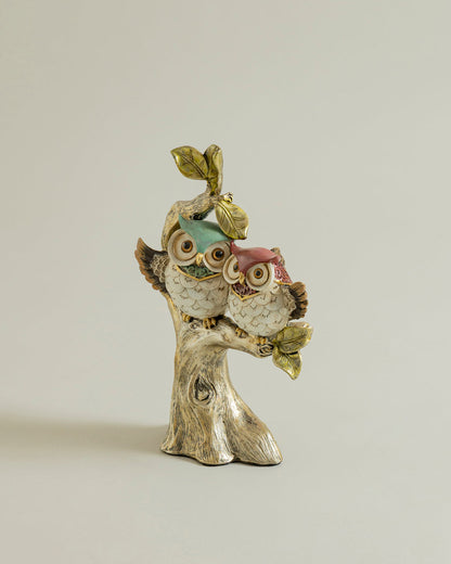 Whimsical Couple Decorative Owl Figurine