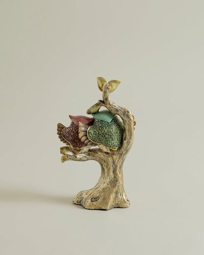 Whimsical Couple Decorative Owl Figurine