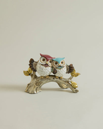 Whimsical Couple Decorative Owl Figurine