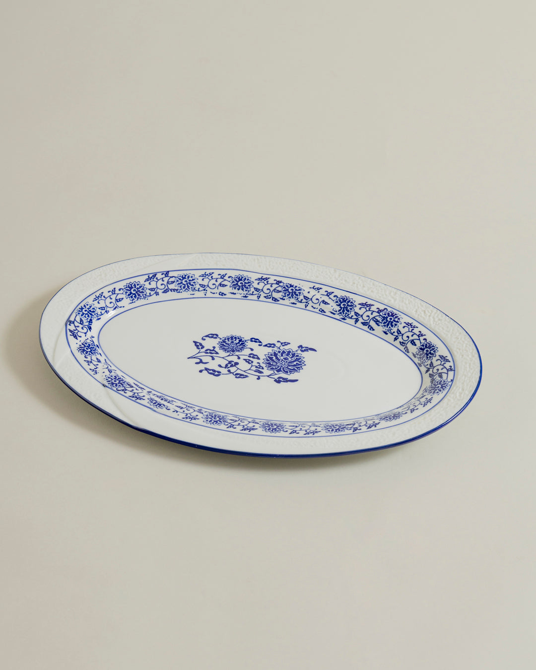 Regal Blue Blossom Oval Serving Platter