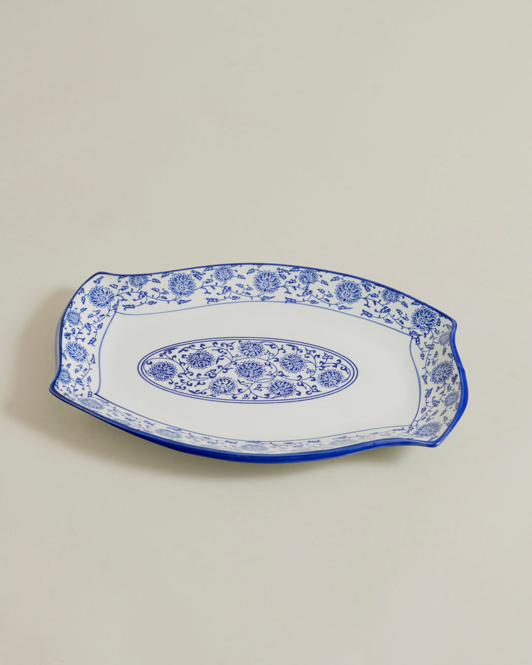 Royal Blue Floral Serving Platter