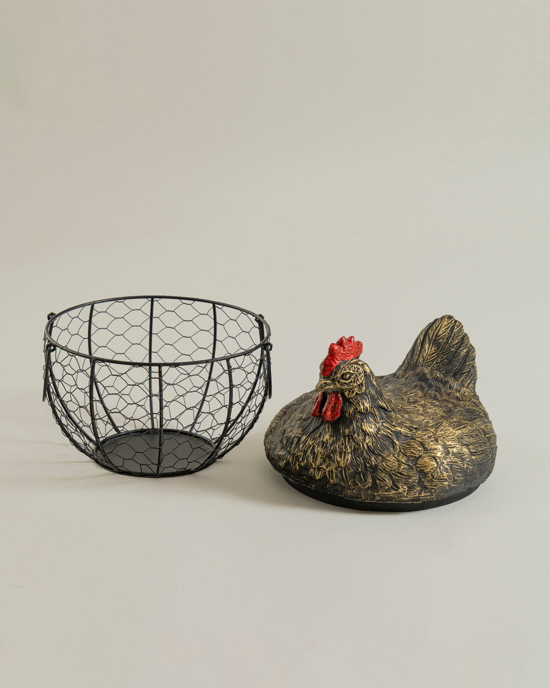 Rooster Egg Basket - Black