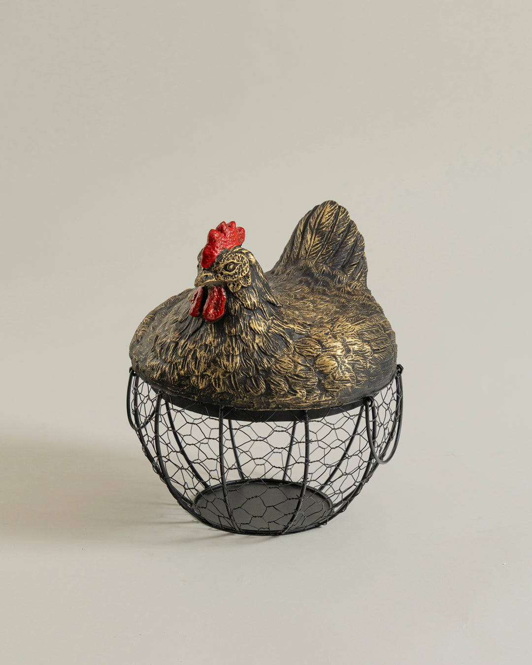 Rooster Egg Basket - Black