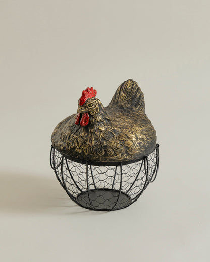 Rooster Egg Basket - Black