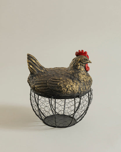 Rooster Egg Basket - Black