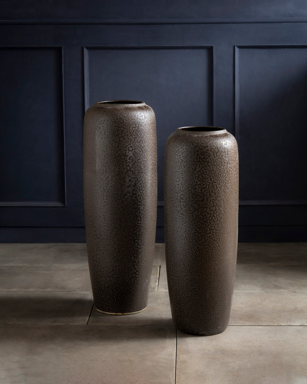 Charcoal Matte Textured Floor Vase - Small