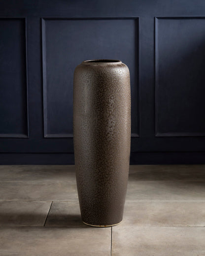 Charcoal Matte Textured Floor Vase - Set Of 2