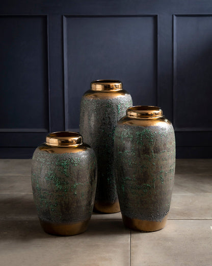 Obsidian Moss Floor Vase - Medium