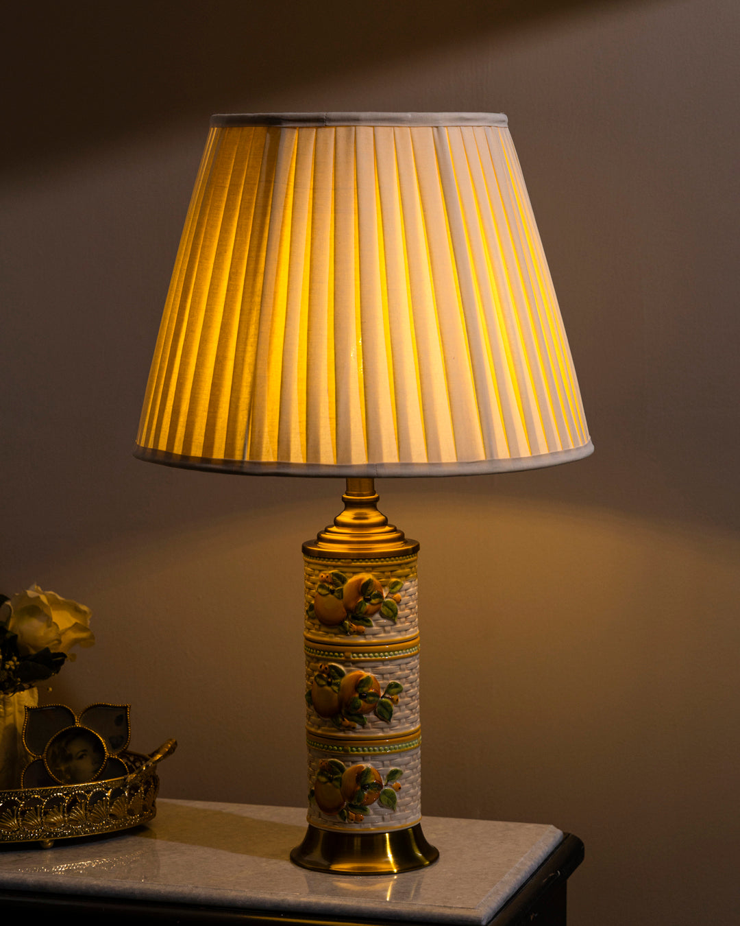 Golden Citrus Ceramic Table Lamp