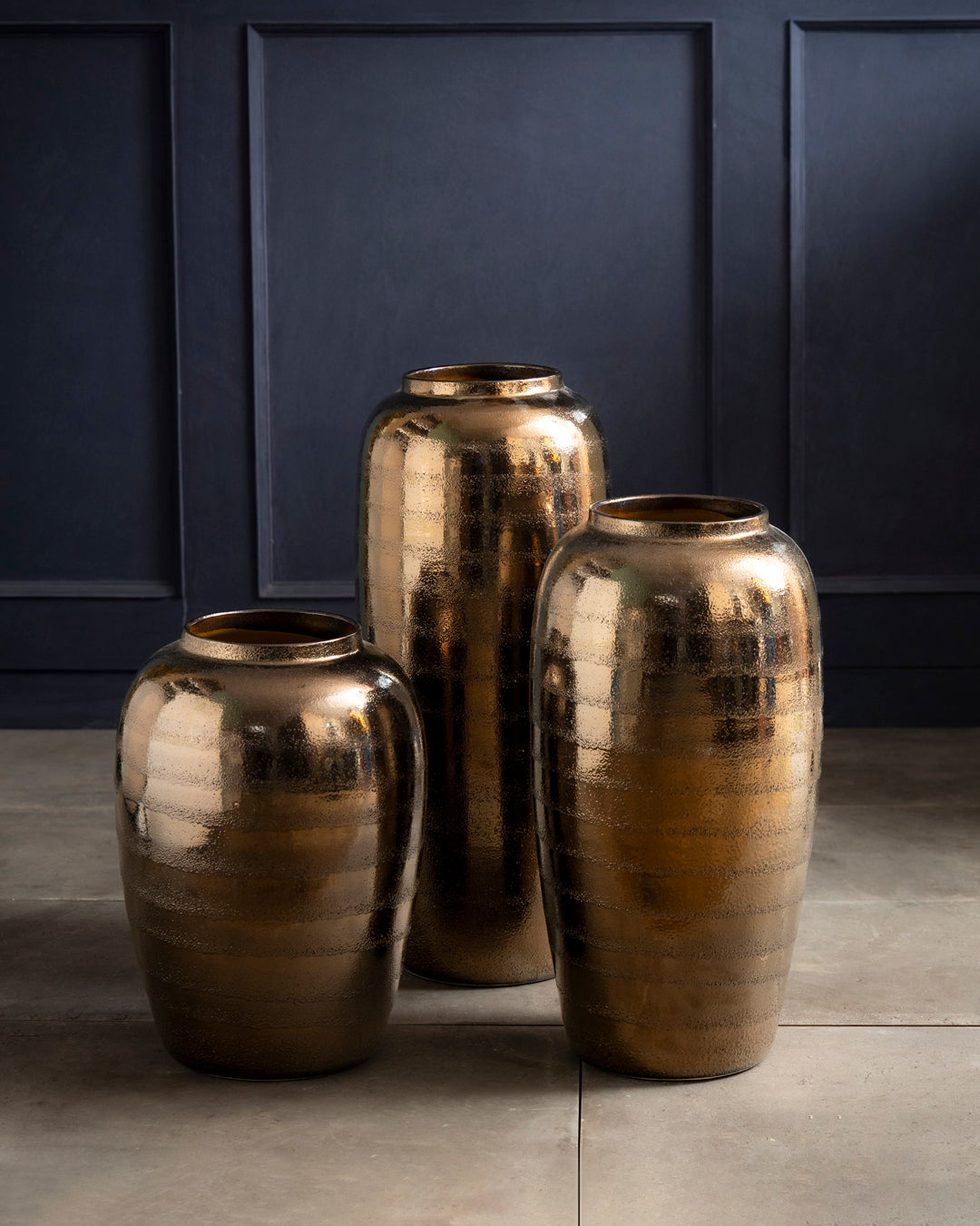 Antique Bronze Floor Vase - Medium