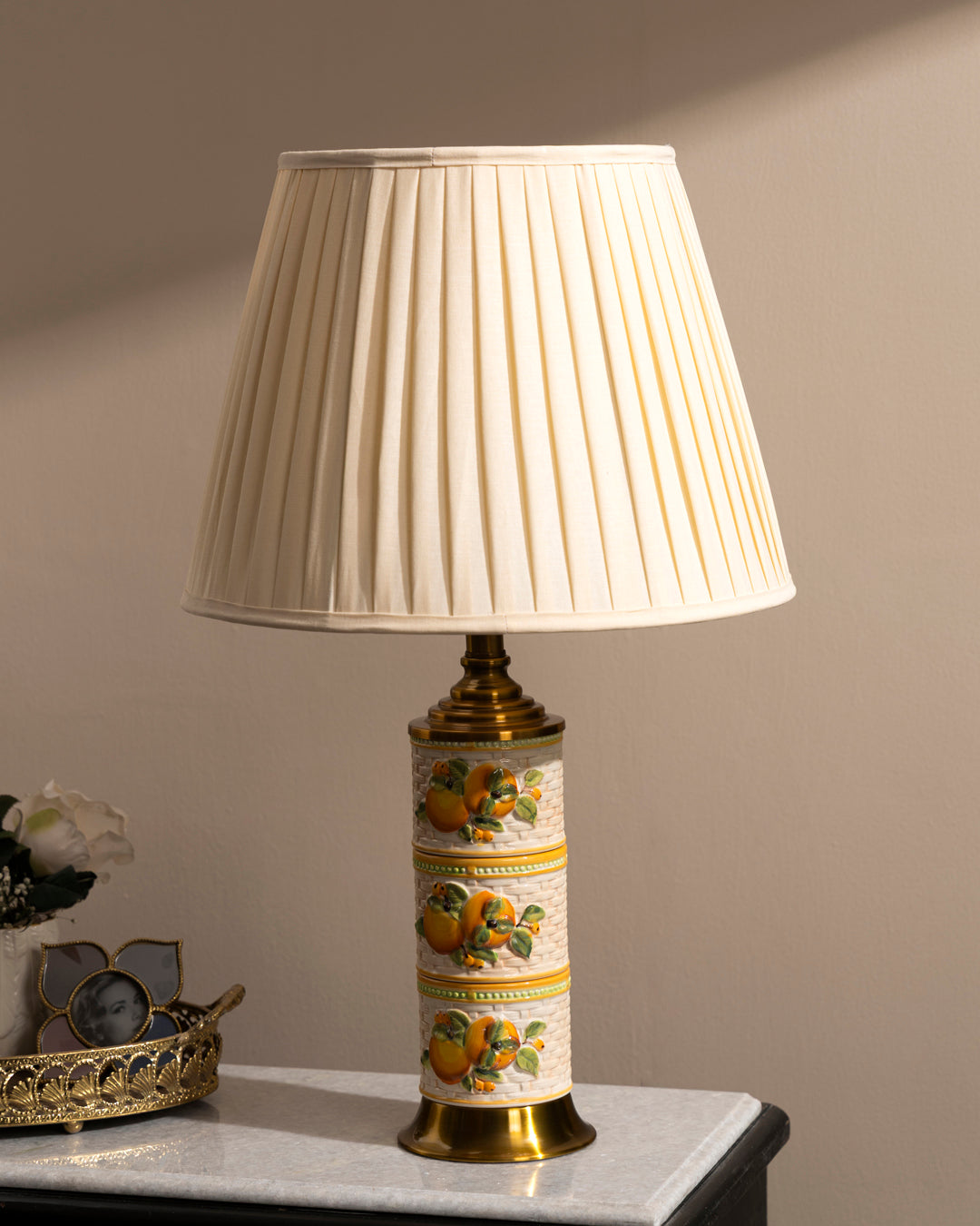 Golden Citrus Ceramic Table Lamp