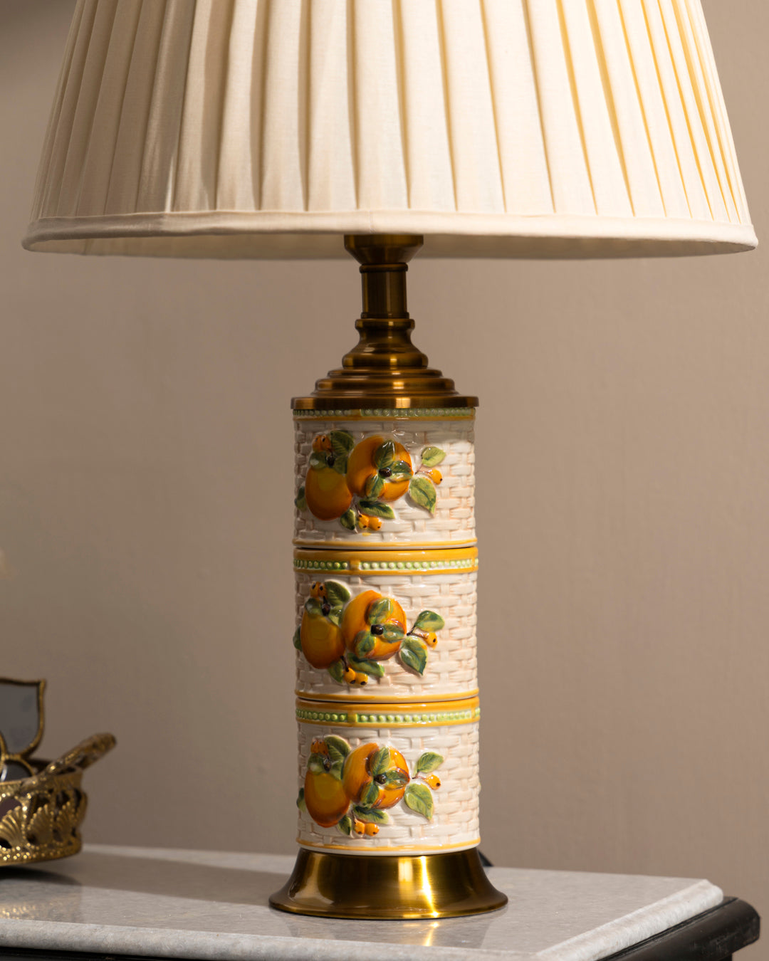 Golden Citrus Ceramic Table Lamp