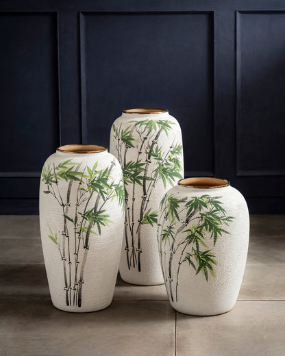 Hand Painted Bamboo Art Floor Vase - Medium
