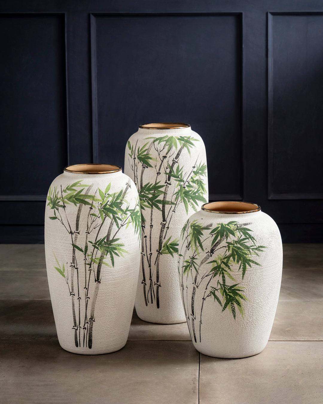 Hand Painted Bamboo Art Floor Vase - Large