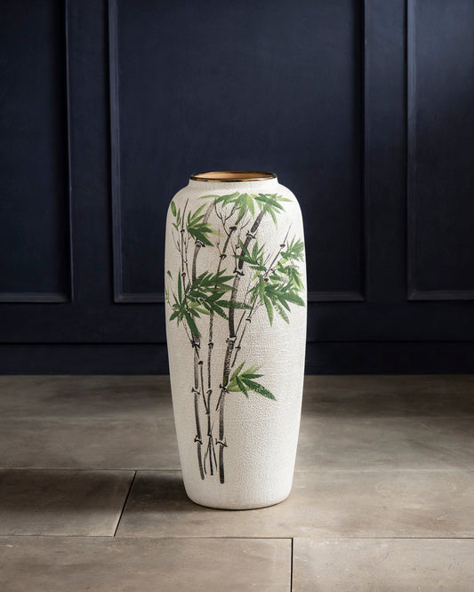 Hand Painted Bamboo Art Floor Vase - Large