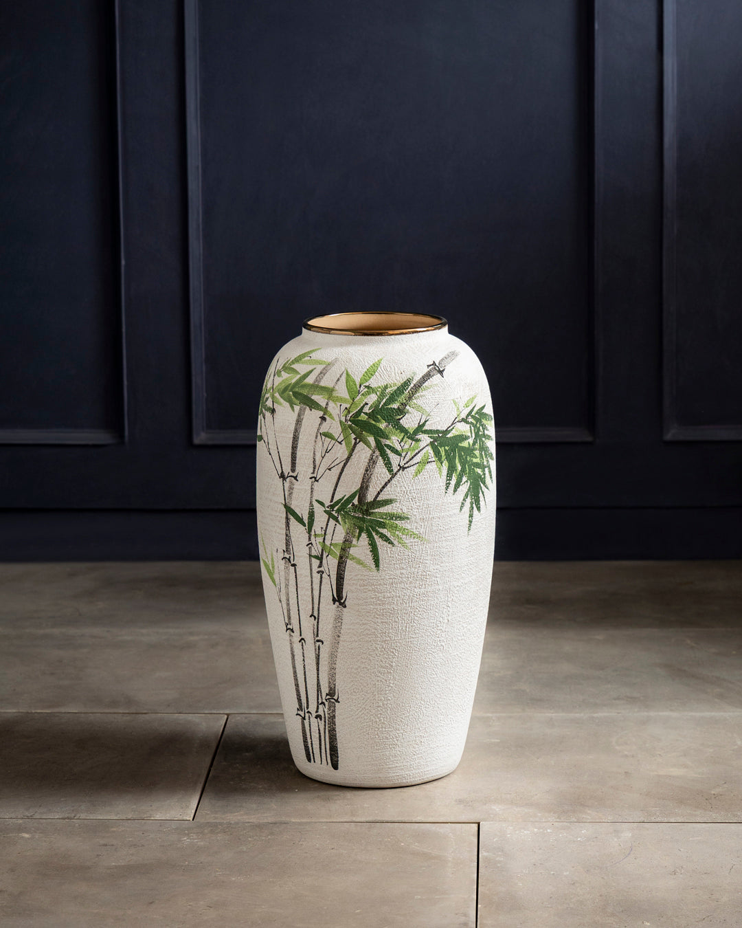 Hand Painted Bamboo Art Floor Vase - Medium