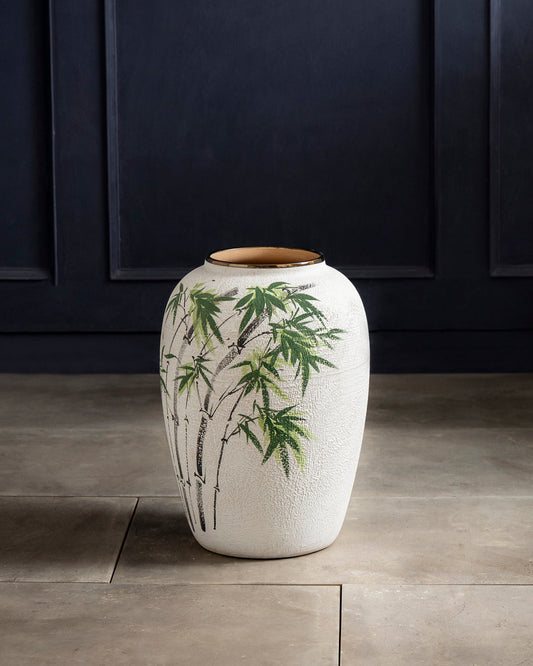 Hand Painted Bamboo Art Floor Vase - Small