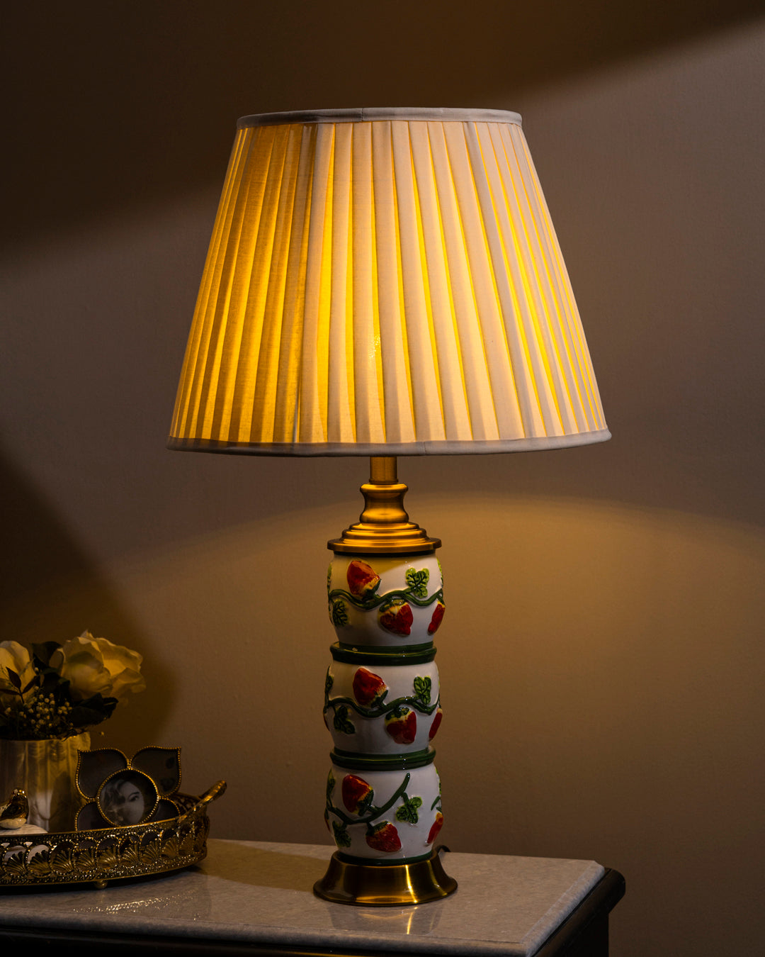 Sweet Strawberry Condiment Table Lamp