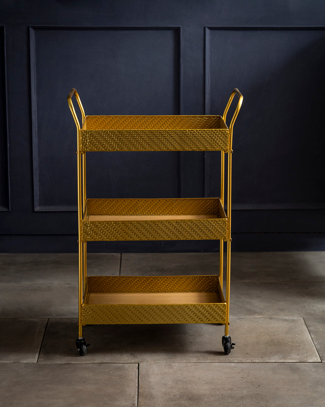 Auric Glide 3-Tier Serving Trolley Bar Cart
