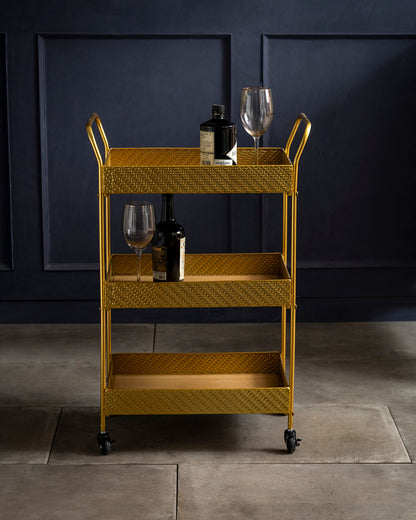 Auric Glide 3-Tier Serving Trolley Bar Cart