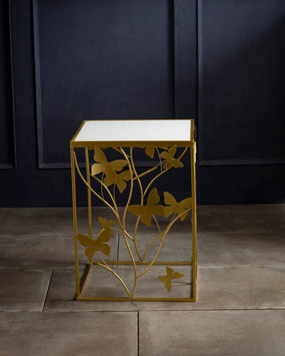 Golden Bloom Accent Side Table - Small