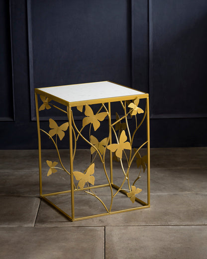Golden Bloom Accent Side Table - Large