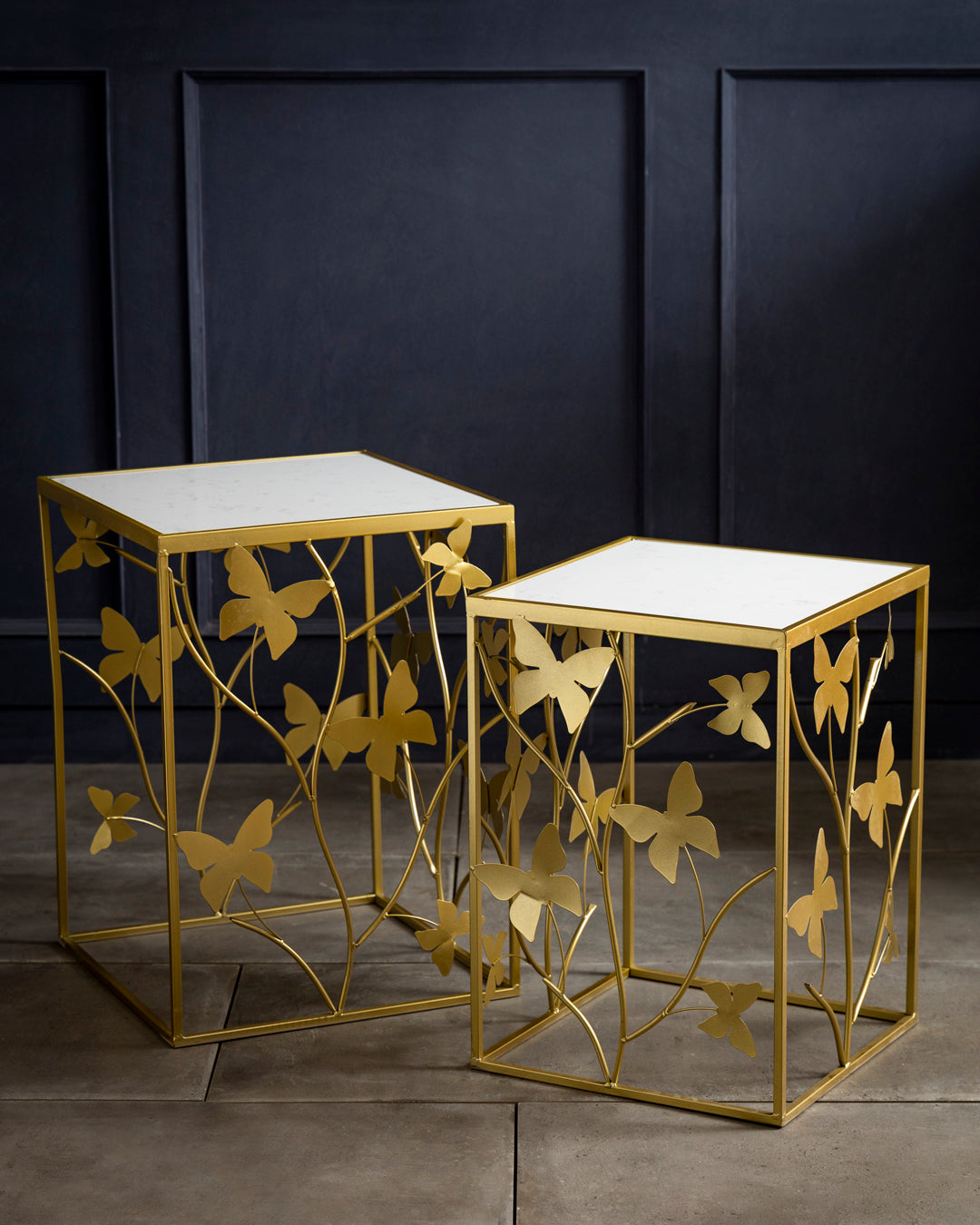 Golden Bloom Accent Side Table - Large