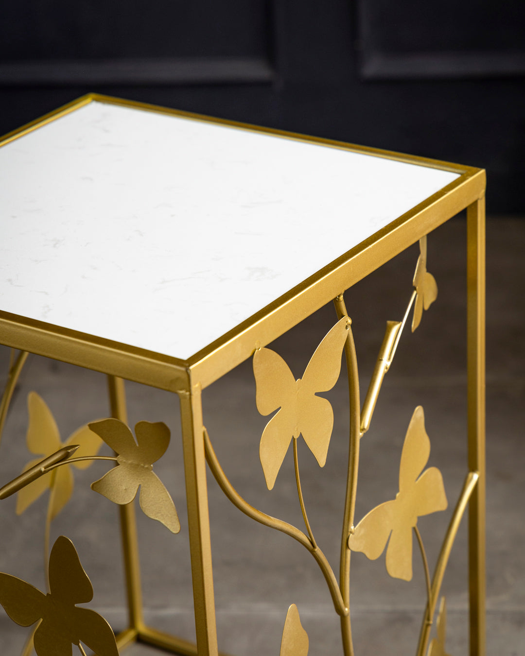 Golden Bloom Accent Side Table - Small