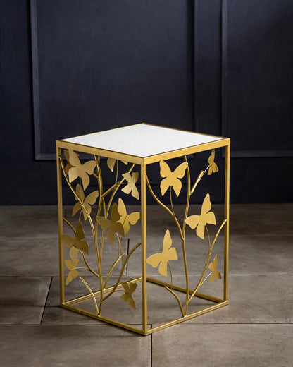 Golden Bloom Accent Side Table - Small