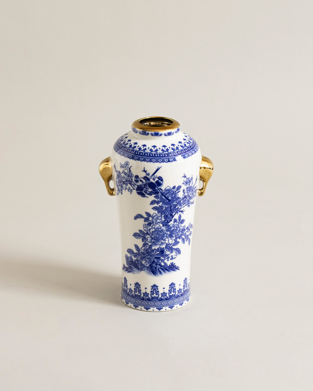 Blue Bird Blossom Ceramic Vase