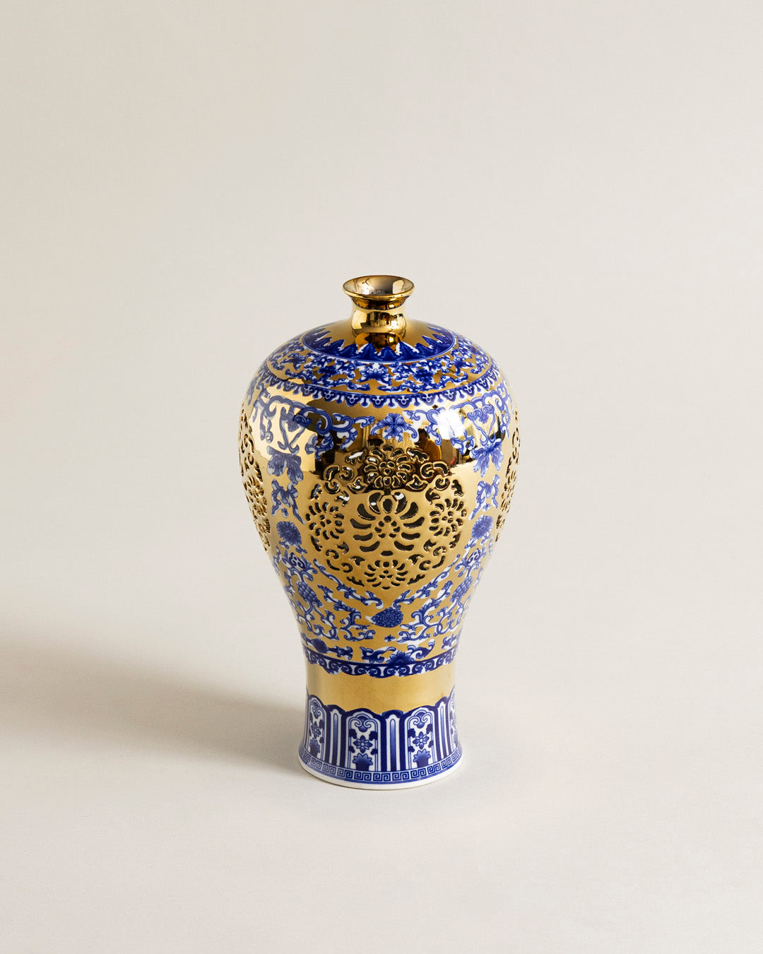 Royal Blue Filigree Decorative Vase