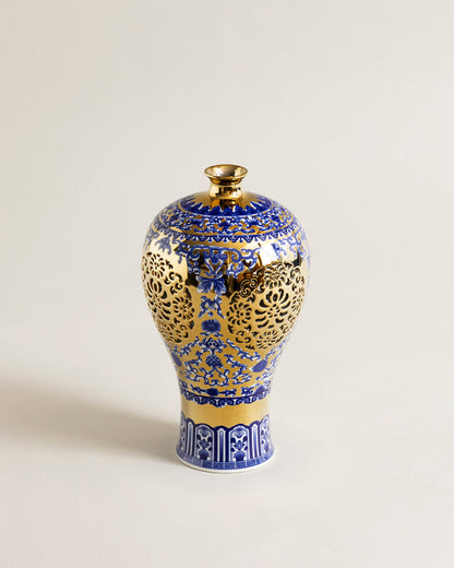 Royal Blue Filigree Decorative Vase