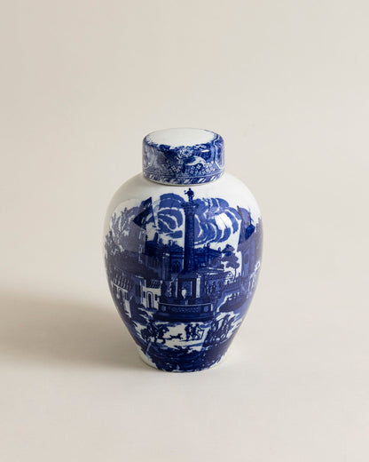 Classic Blue Landscape Decorative Jar