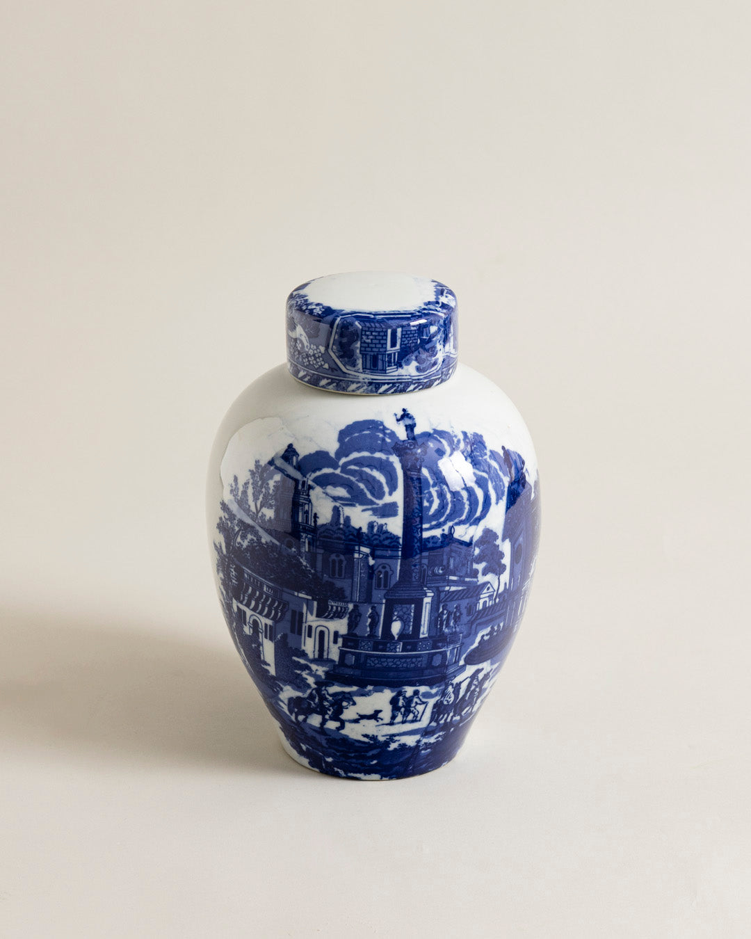 Classic Blue Landscape Decorative Jar
