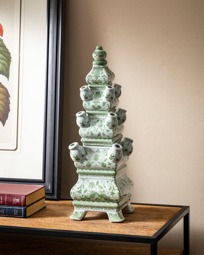 'Country Estate' Tulipiere Tower Vase - Green