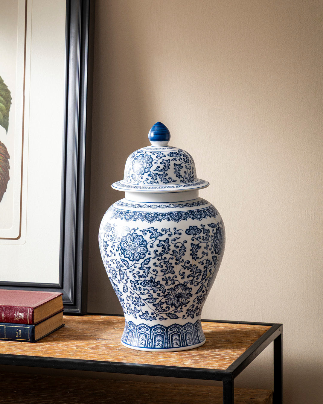 Classic Floral Motif Temple Jar