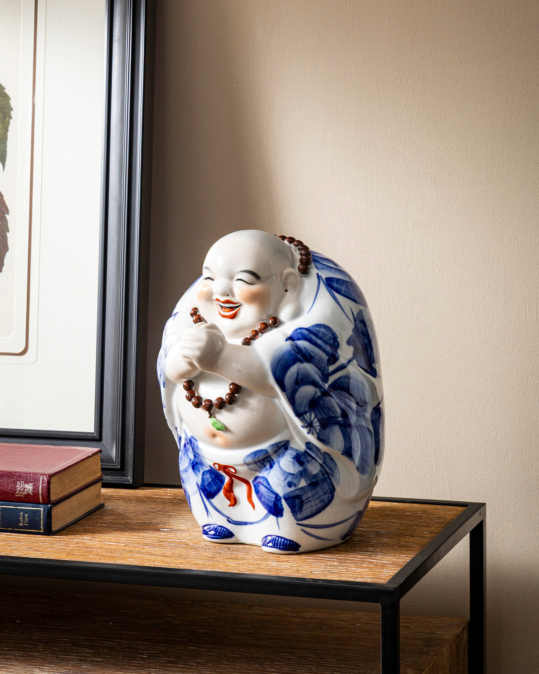 Joyful Monk Prayer Beads Figurine - Big