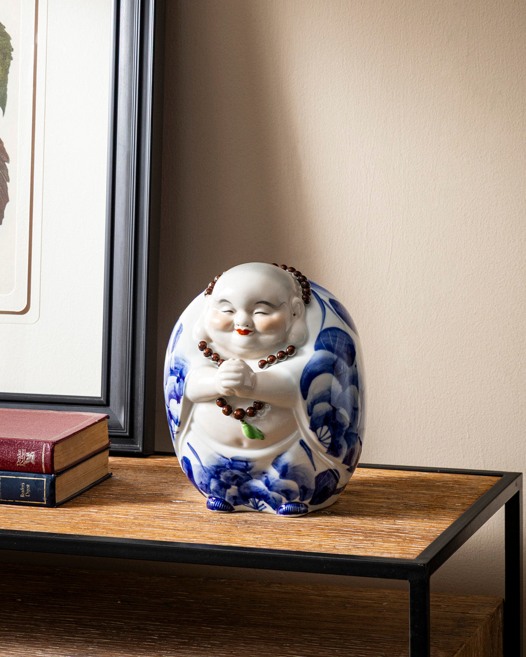 Joyful Monk Prayer Beads Figurine - Small