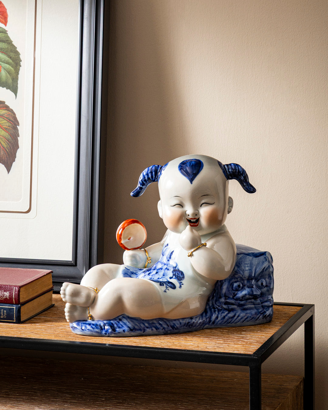 Playful Monk Drum Delight Figurine