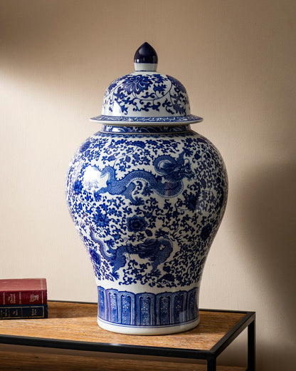 Imperial Dragon Motif Temple Jar