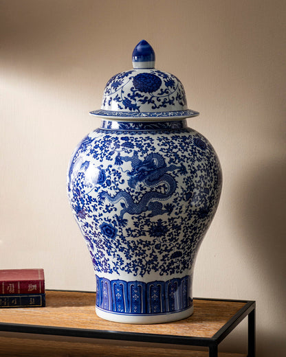 Imperial Dragon Motif Temple Jar