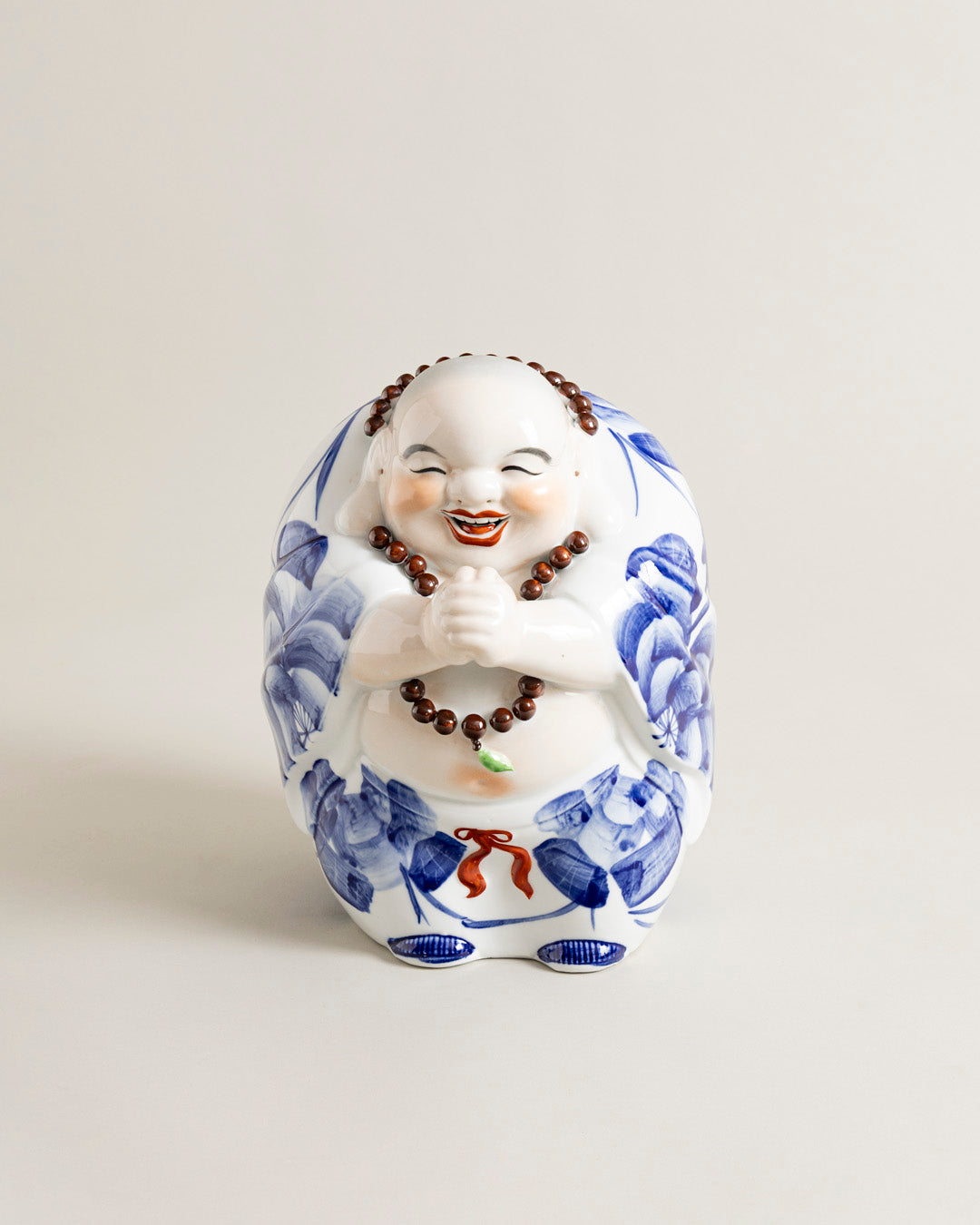Joyful Monk Prayer Beads Figurine - Big