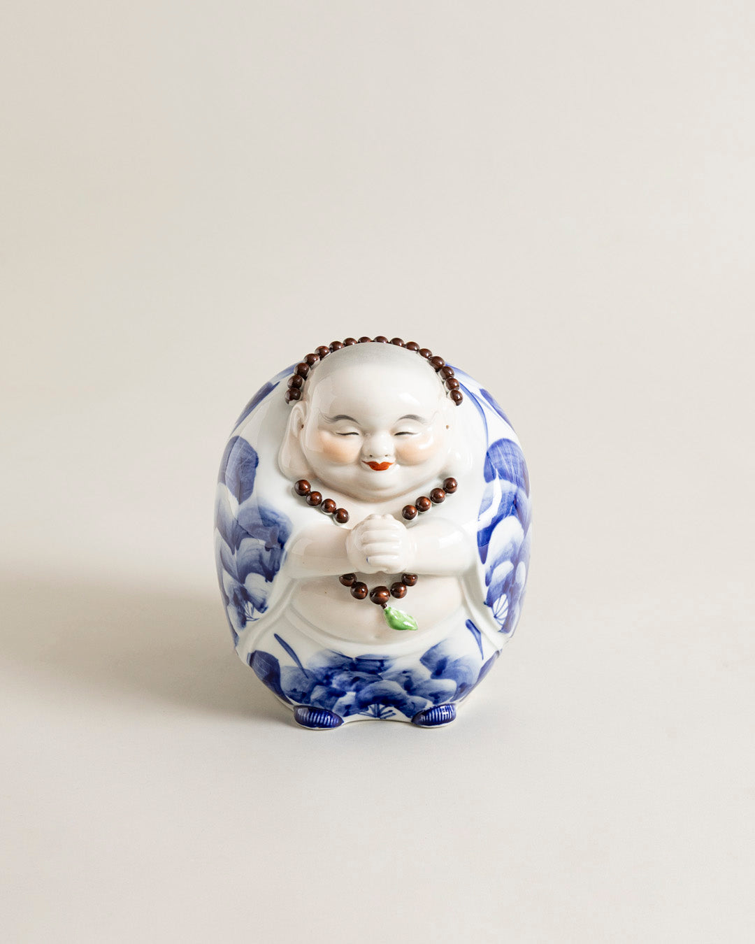 Joyful Monk Prayer Beads Figurine - Small