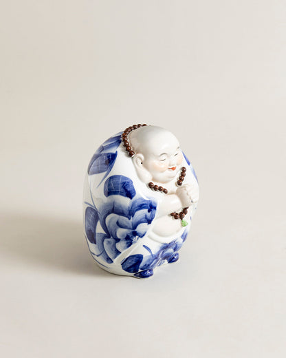 Joyful Monk Prayer Beads Figurine - Small